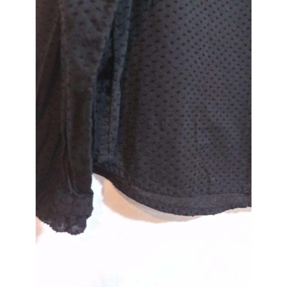J. Crew Lush Black Long-Sleeve V-Neck Textured Blouse Neutral Size M - Picture 4 of 9